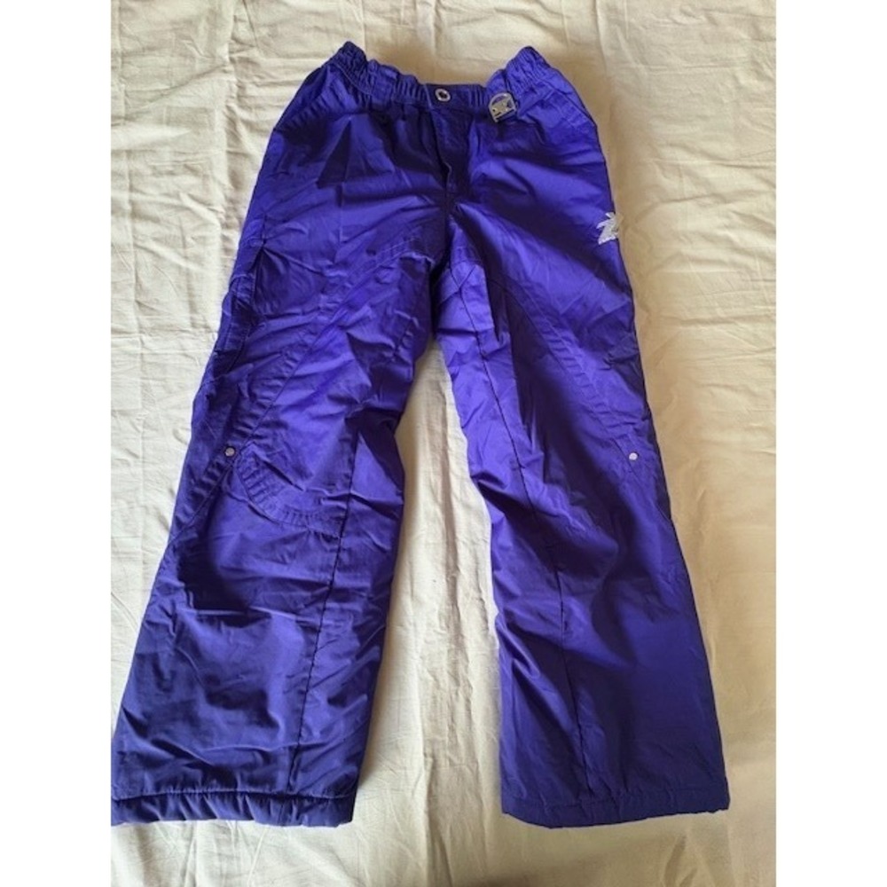ZeroXposur Snow Pants Girls Size 7/8 Purple Elastic Waist Pockets Insulated